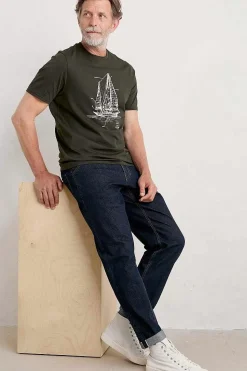 Trousers & Shorts<Seasalt Cornwall Men's Watchman Selvedge Tapered Jeans Dark Indigo Wash