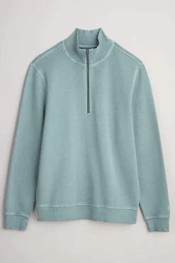 Tops & T-Shirts<Seasalt Cornwall Men's Wood Moss Quarter Zip Sweatshirt Light Wade