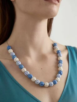 Jewellery<Seasalt Cornwall Moorland Haze Bead Necklace Acacia Sailboat