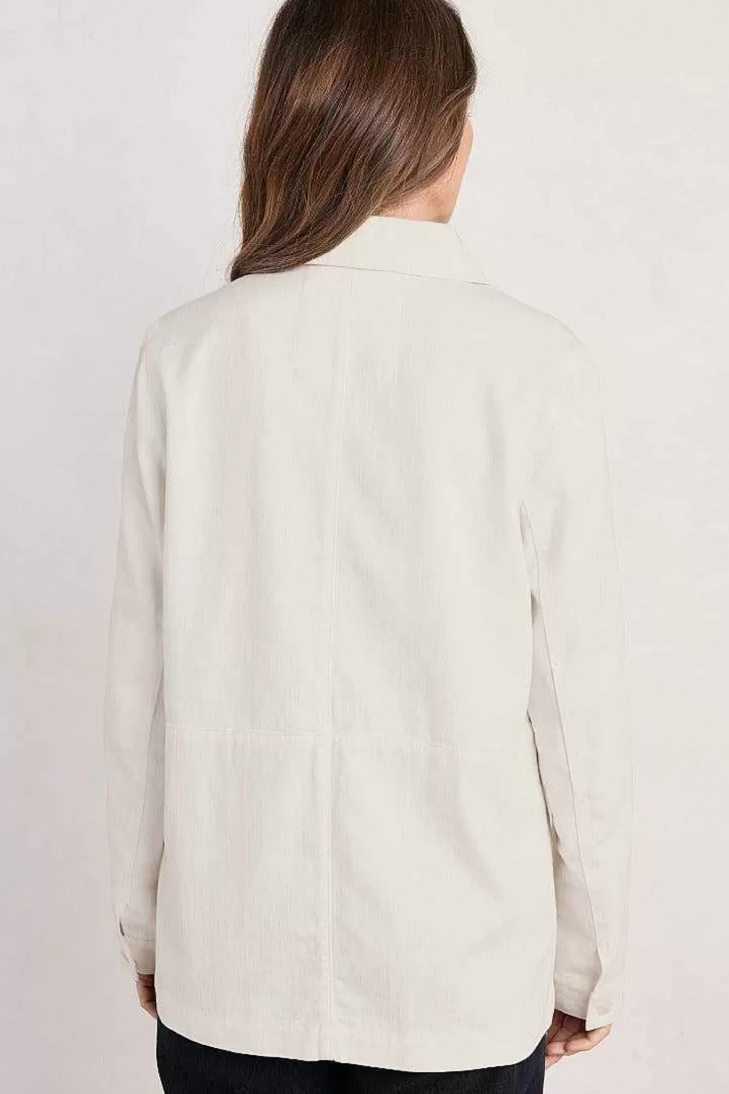 Coats & Jackets<Seasalt Cornwall Nancothan Long Organic Cotton Jacket Chalk