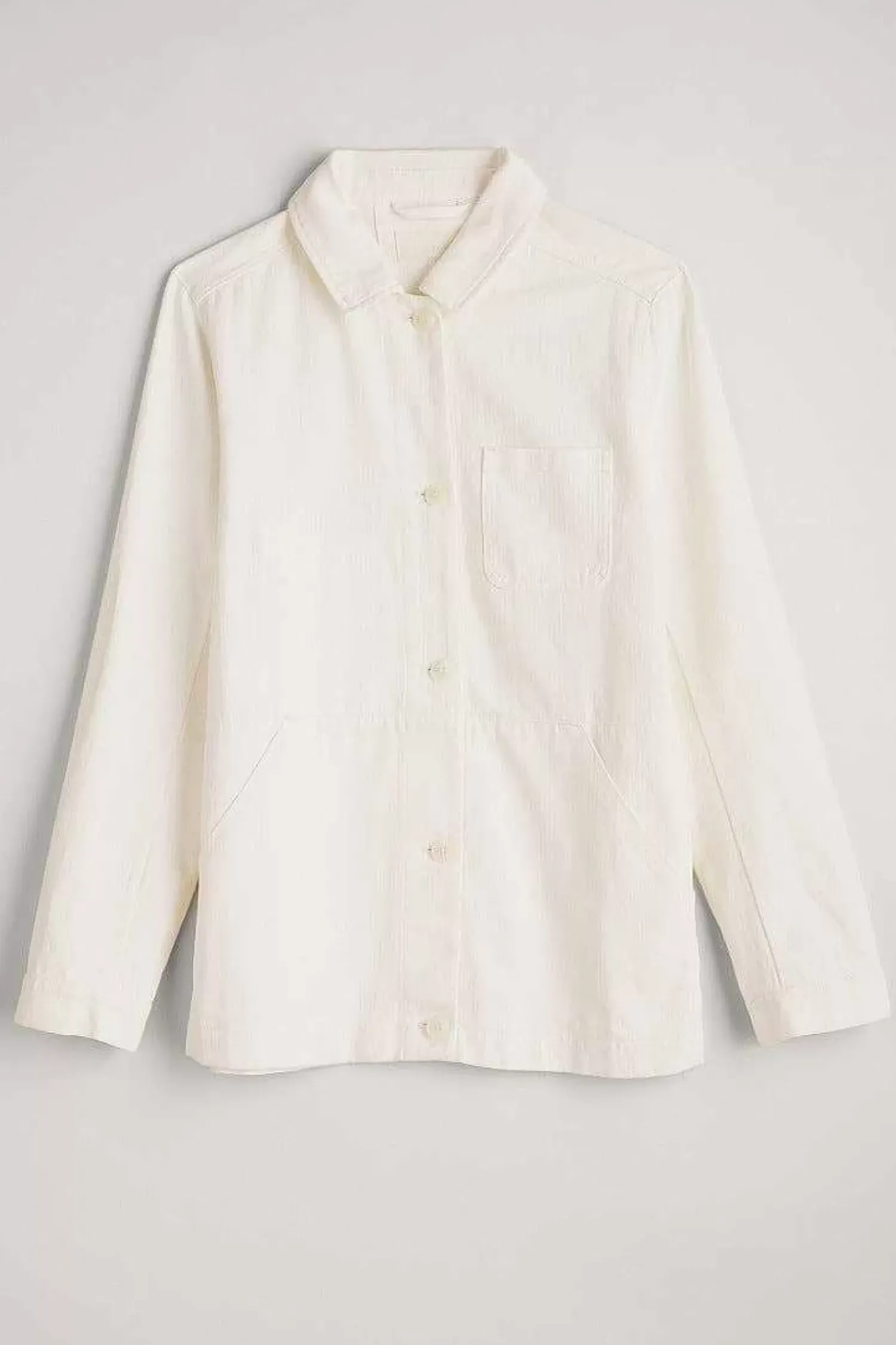 Coats & Jackets<Seasalt Cornwall Nancothan Long Organic Cotton Jacket Chalk