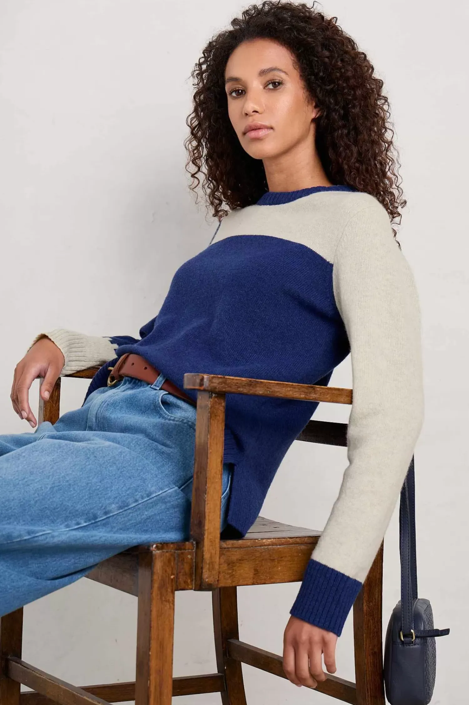 Knitwear<Seasalt Cornwall Nectan Lambswool Jumper Interwinding Marine Aran