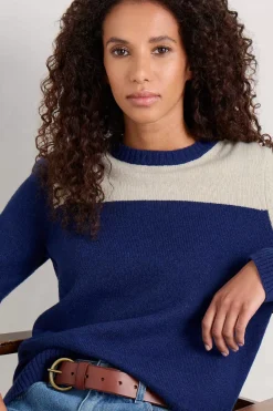 Knitwear<Seasalt Cornwall Nectan Lambswool Jumper Interwinding Marine Aran