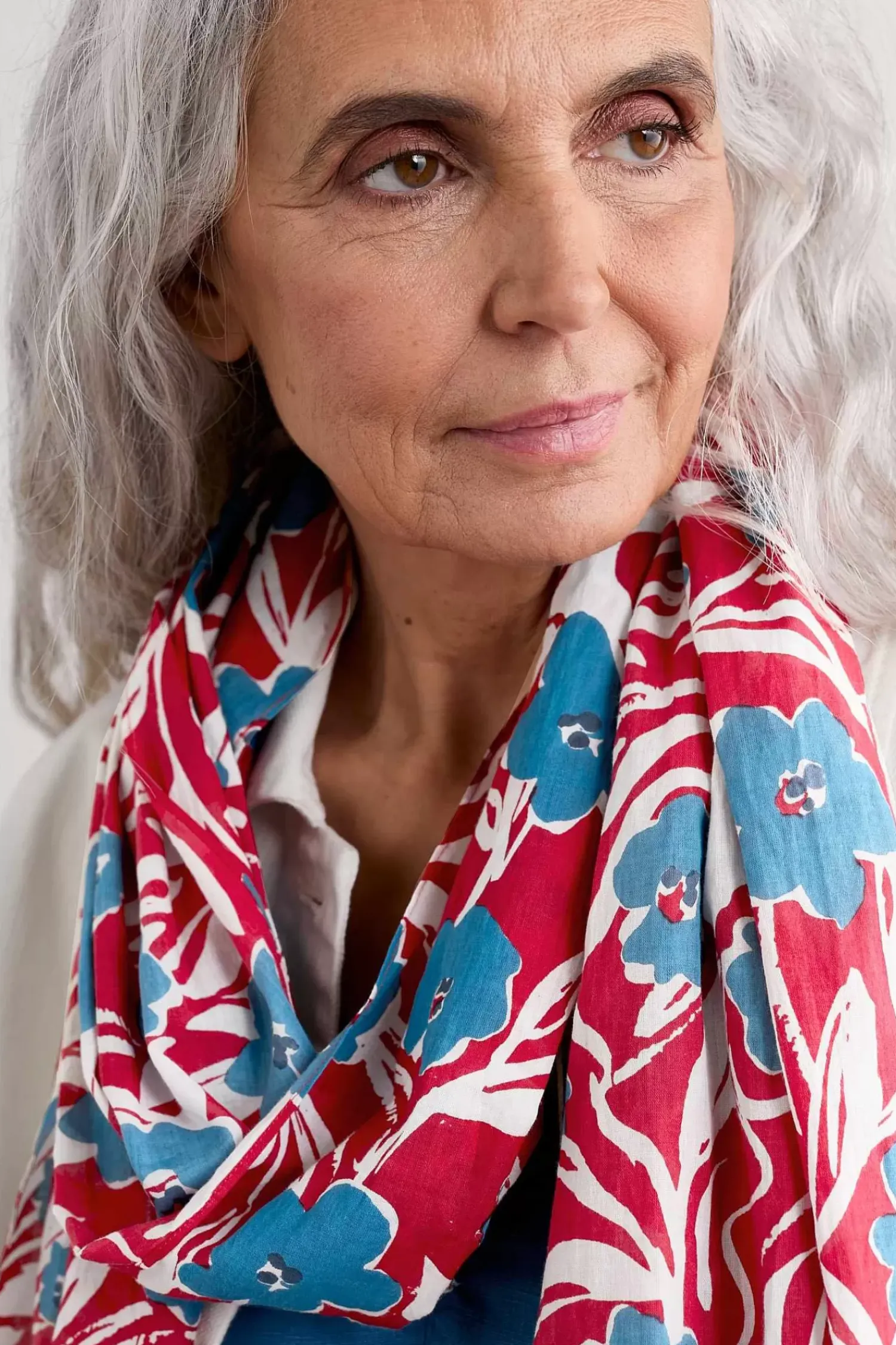 Scarves & Shawls<Seasalt Cornwall New Everyday Scarf Waterway Floral Rudder Chalk
