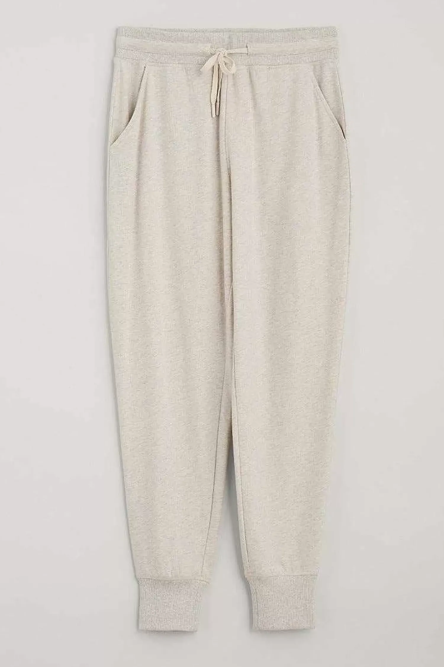Trousers & Shorts<Seasalt Cornwall Night Air Organic Cotton Cuffed Joggers Melange Chalk