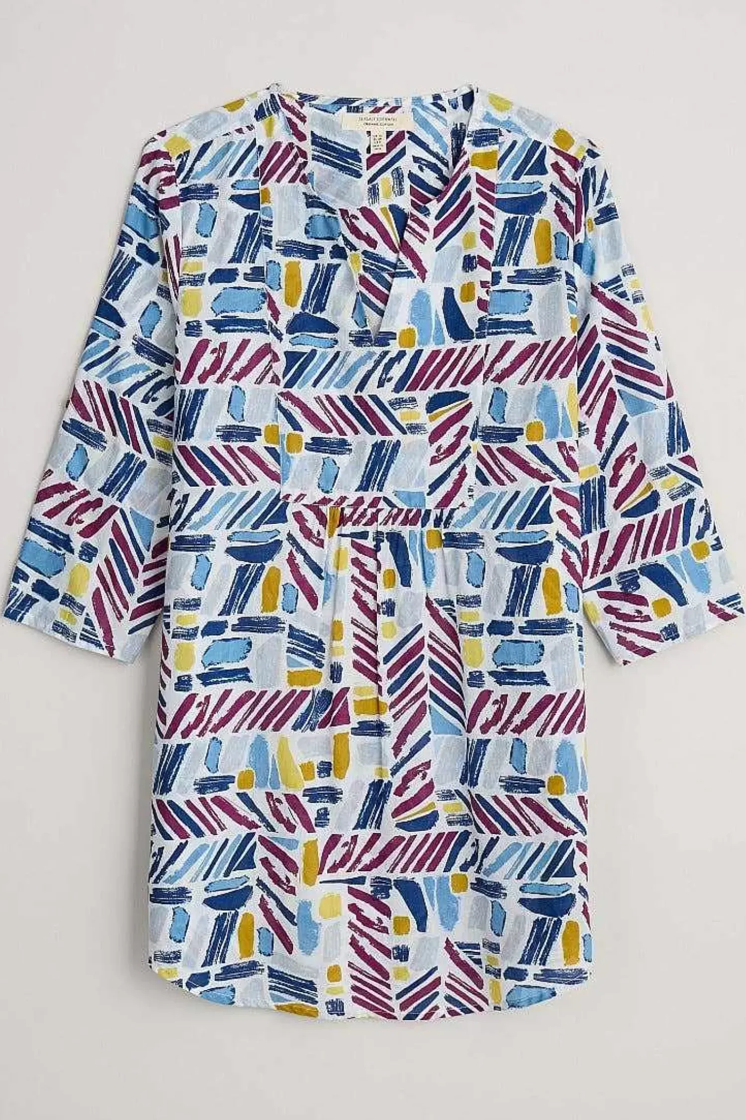 Tunics<Seasalt Cornwall Op Art Organic Cotton Tunic Top Hedging Marks Chalk