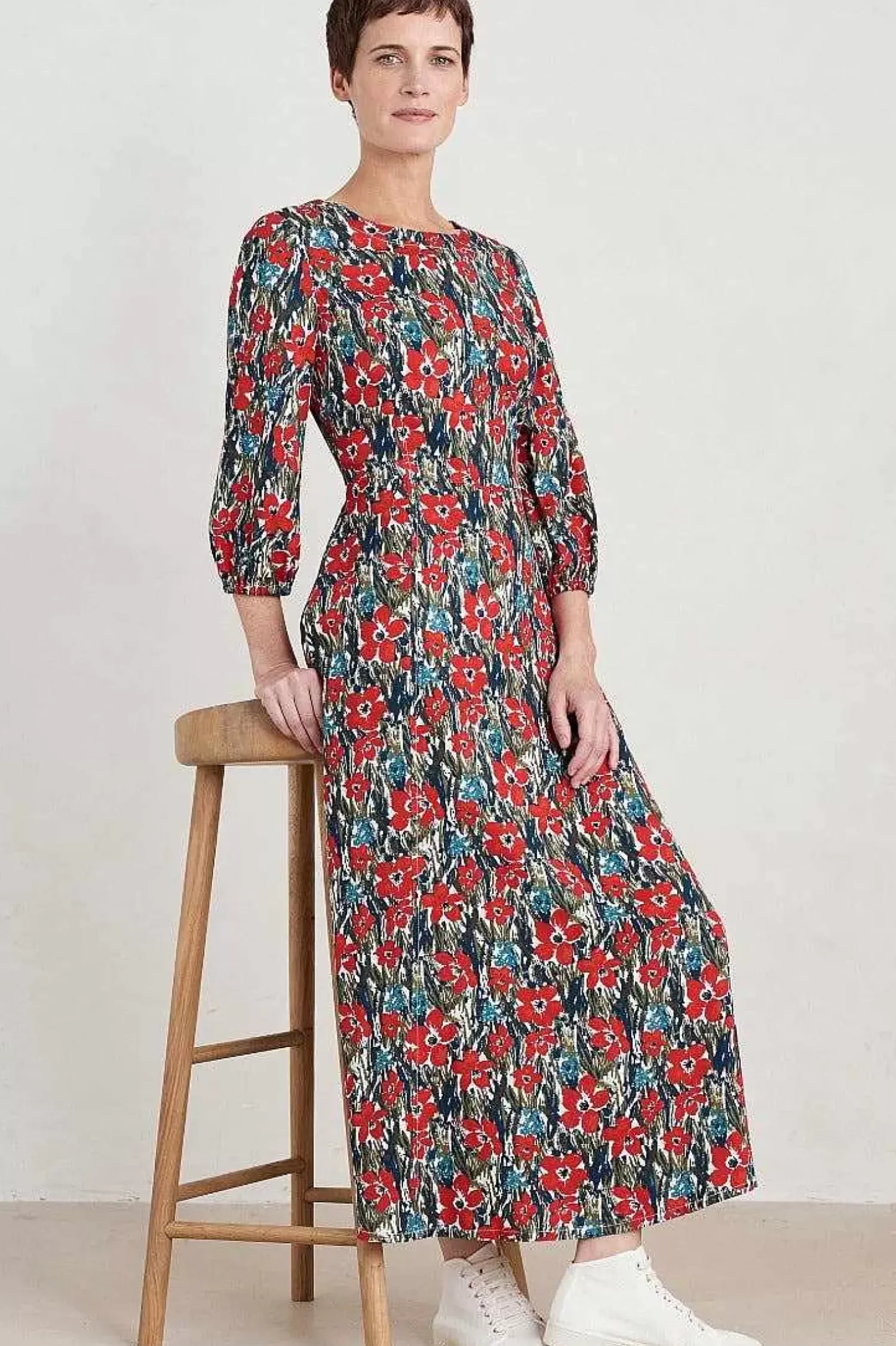 Dresses<Seasalt Cornwall Pellar Floral Dress Marsh Marigold Chalk
