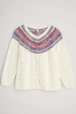 Knitwear<Seasalt Cornwall Penvoose Fair Isle Cardigan Clipper Ship Ecru Rudder