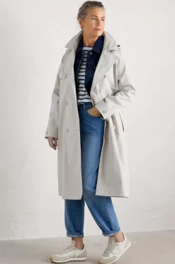 Coats & Jackets<Seasalt Cornwall Penweathers Waterproof Trench Coat Driftwood