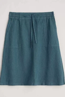 Skirts<Seasalt Cornwall Pepper Moth Linen Skirt Pool