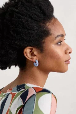 Jewellery<Seasalt Cornwall Petrel Hoop Raffia Hoop Earrings Agapanthus