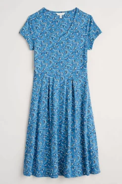 Dresses<Seasalt Cornwall Pier View Jersey Dress River Birds Sailboats