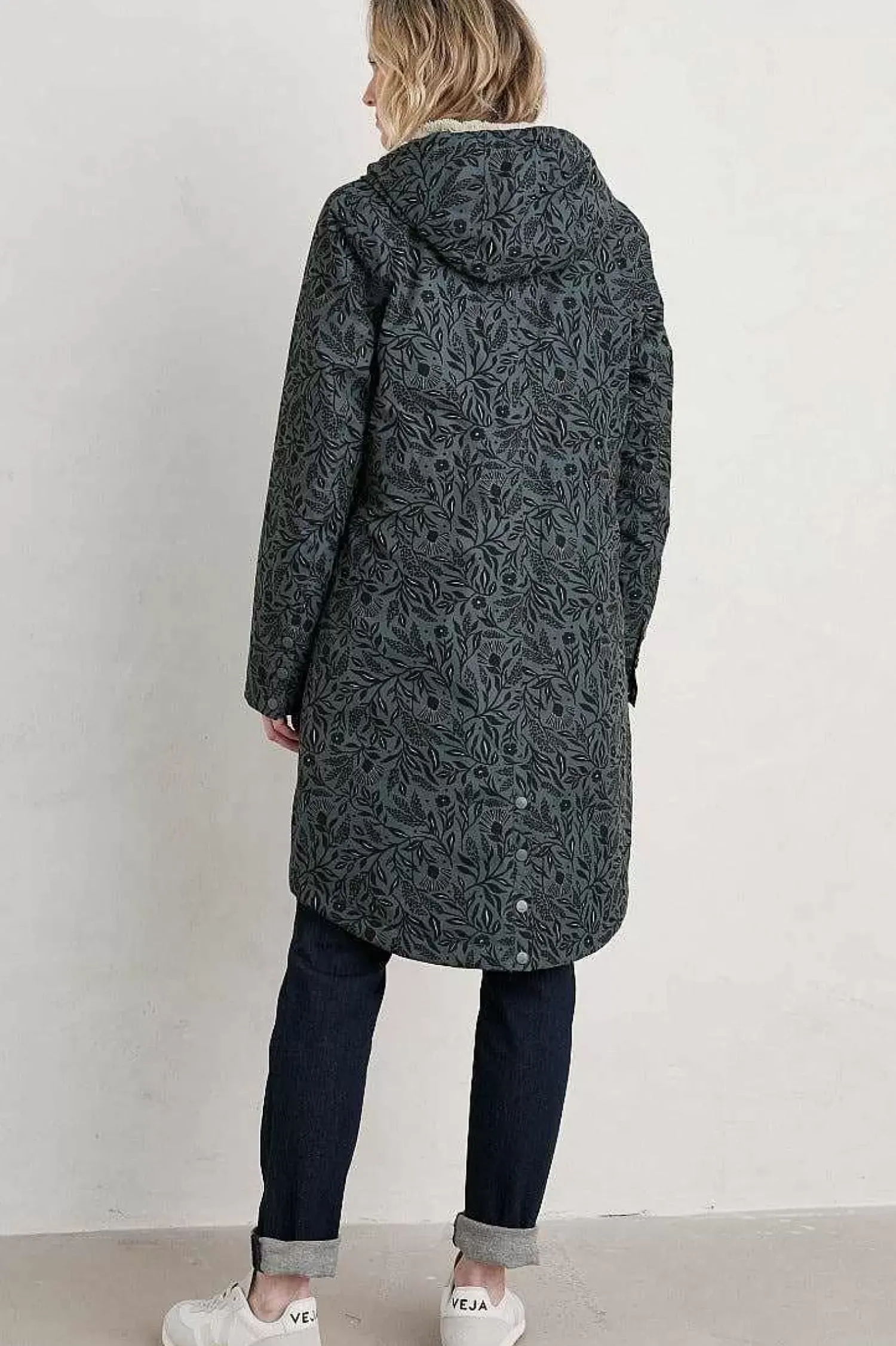 Coats & Jackets<Seasalt Cornwall Plant Hunter Waterproof Coat Folk Meadow Nickel