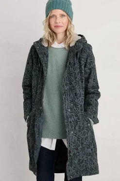 Coats & Jackets<Seasalt Cornwall Plant Hunter Waterproof Coat Folk Meadow Nickel