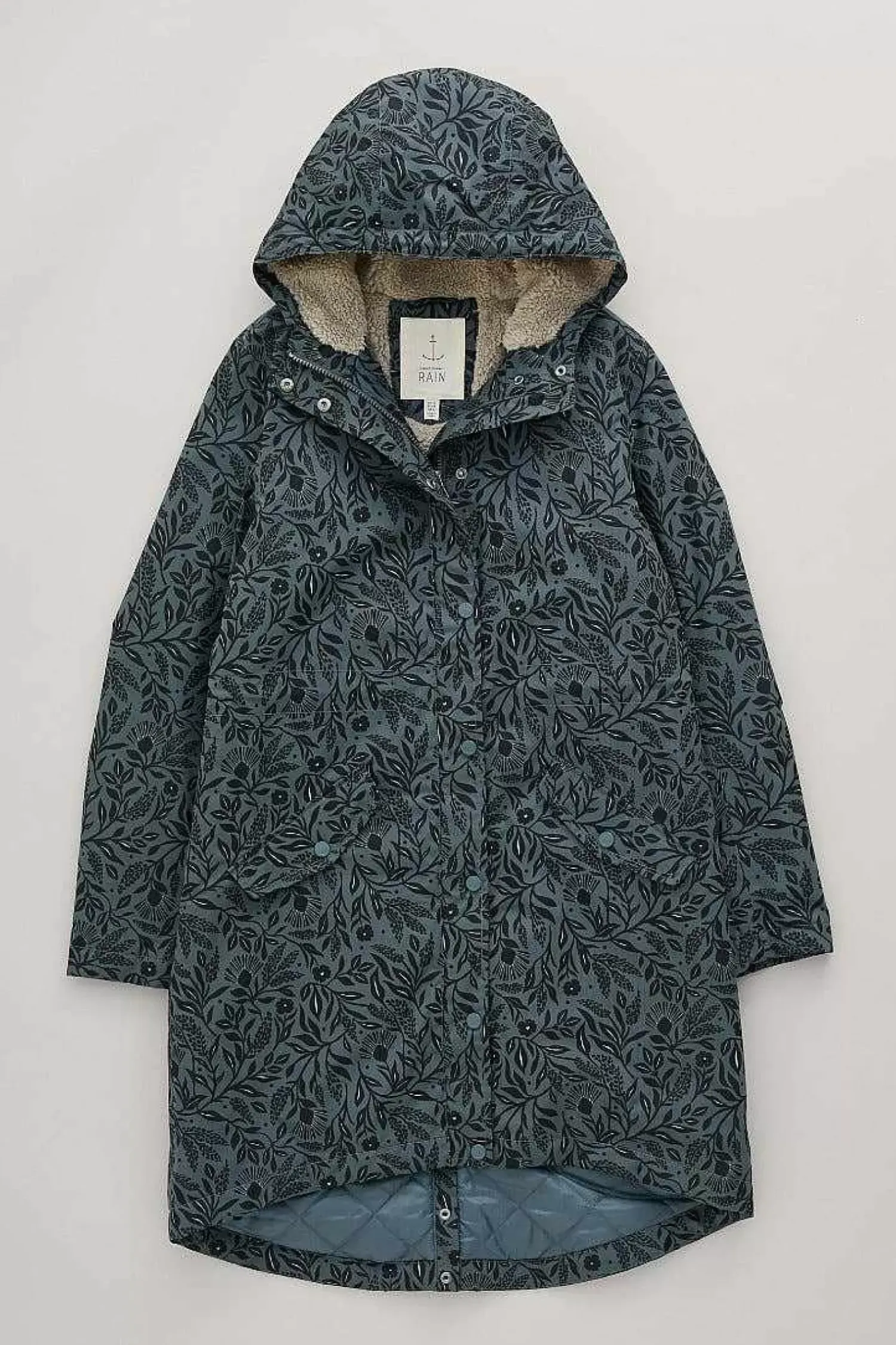 Coats & Jackets<Seasalt Cornwall Plant Hunter Waterproof Coat Folk Meadow Nickel