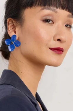 Jewellery<Seasalt Cornwall Pollinator Flower Stud Earrings Lunaria Blue Jay