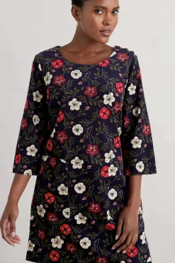 Tunics<Seasalt Cornwall Port Gaverne Needlecord Tunic Floral Cascade Maritime