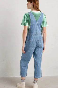 Jumpsuits & Dungarees<Seasalt Cornwall Porthallow Cove Wide Leg Denim Dungaree Light Wash High Twist