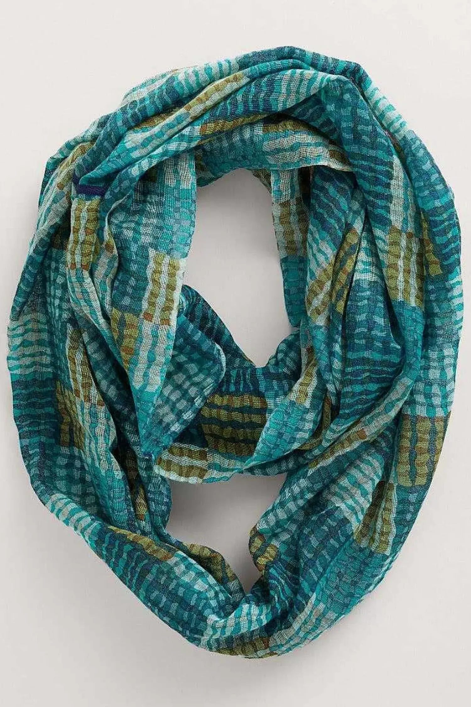 Scarves & Shawls<Seasalt Cornwall Pretty Circle Scarf Wetland Check Wreckage