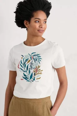 Tops<Seasalt Cornwall Printing Ink Organic Cotton T-Shirt Painted Kelp Chalk