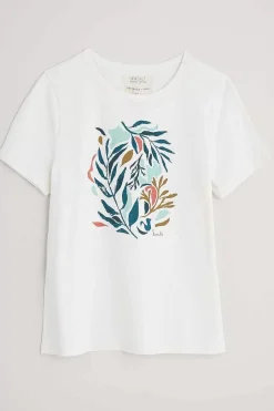 Tops<Seasalt Cornwall Printing Ink Organic Cotton T-Shirt Painted Kelp Chalk