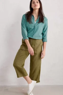 Tops<Seasalt Cornwall Rising Cotton Shirt Jibe Watercress Chalk