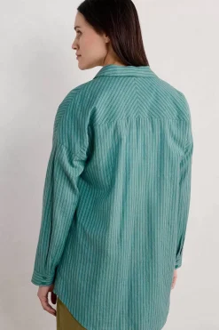 Tops<Seasalt Cornwall Rising Cotton Shirt Jibe Watercress Chalk