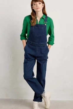 Trousers & Shorts<Seasalt Cornwall Rock Arch Dungarees Marine Overdye Tide