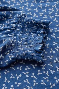 Tops<Seasalt Cornwall Rosehip Jersey V-Neck Top Ditsy Sprig Blue Jay