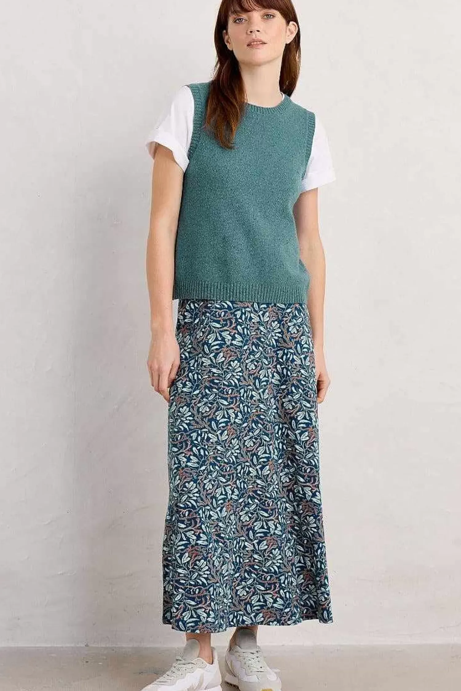 Skirts<Seasalt Cornwall Rose Jersey Skirt Flowing Reeds Raincloud