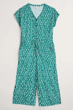 Dresses<Seasalt Cornwall Rose Trellis Wide Leg Jumpsuit Kelp Stamp Helford