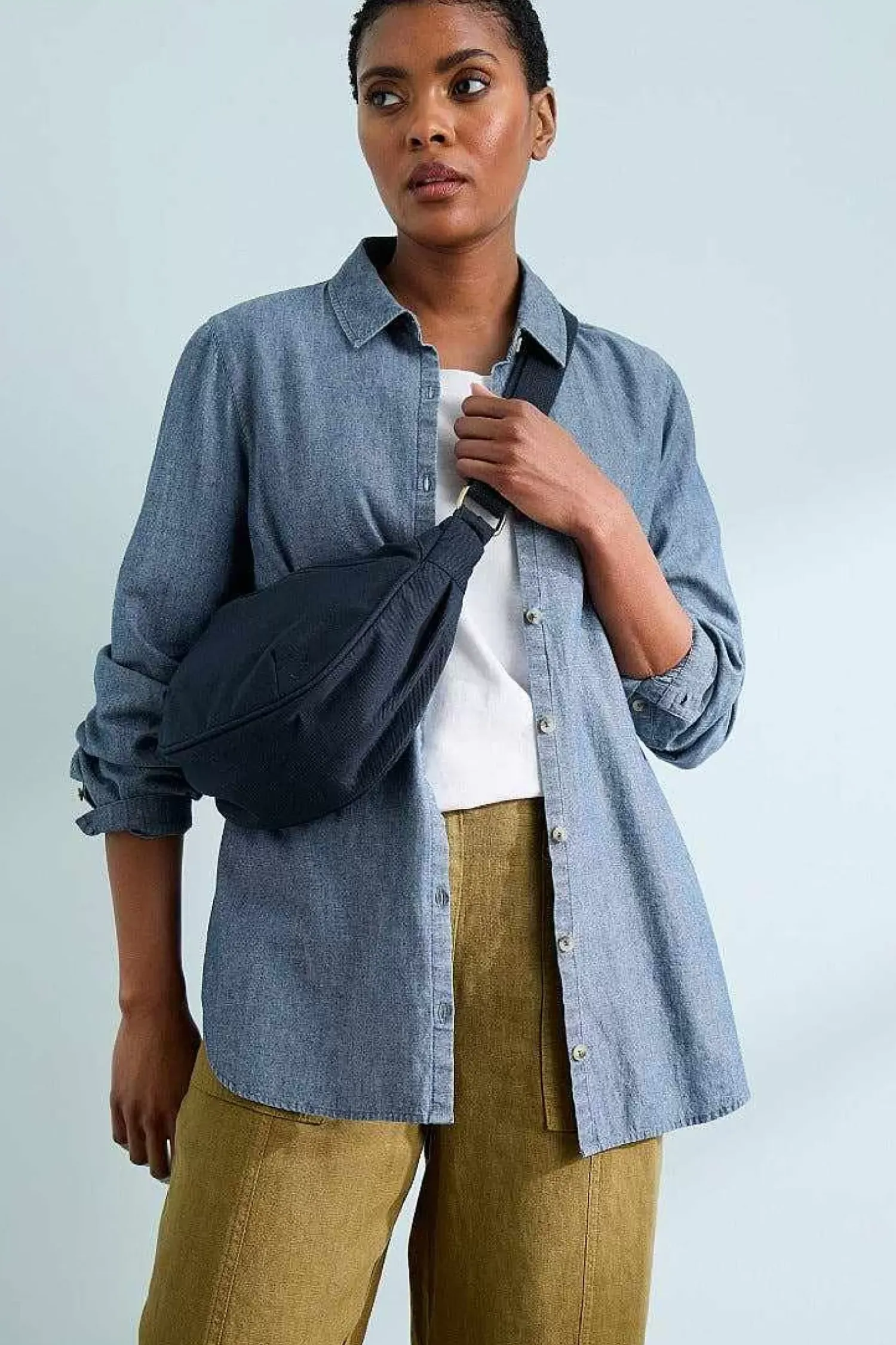 Tops<Seasalt Cornwall Sailmaker Chambray Shirt Mid Wash Sand