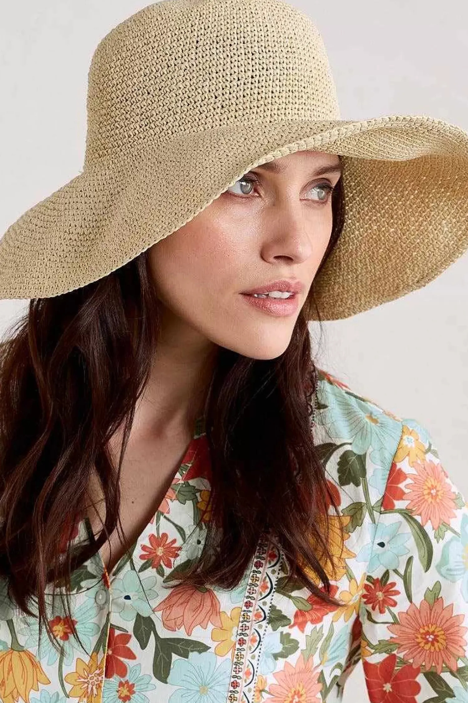 Hats<Seasalt Cornwall Sculpture Garden Wide Brim Sunhat Light Natural
