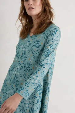 Tunics<Seasalt Cornwall Sea Cruise V-Neck Tunic (Gots) Glazed Foliage Sea Holly