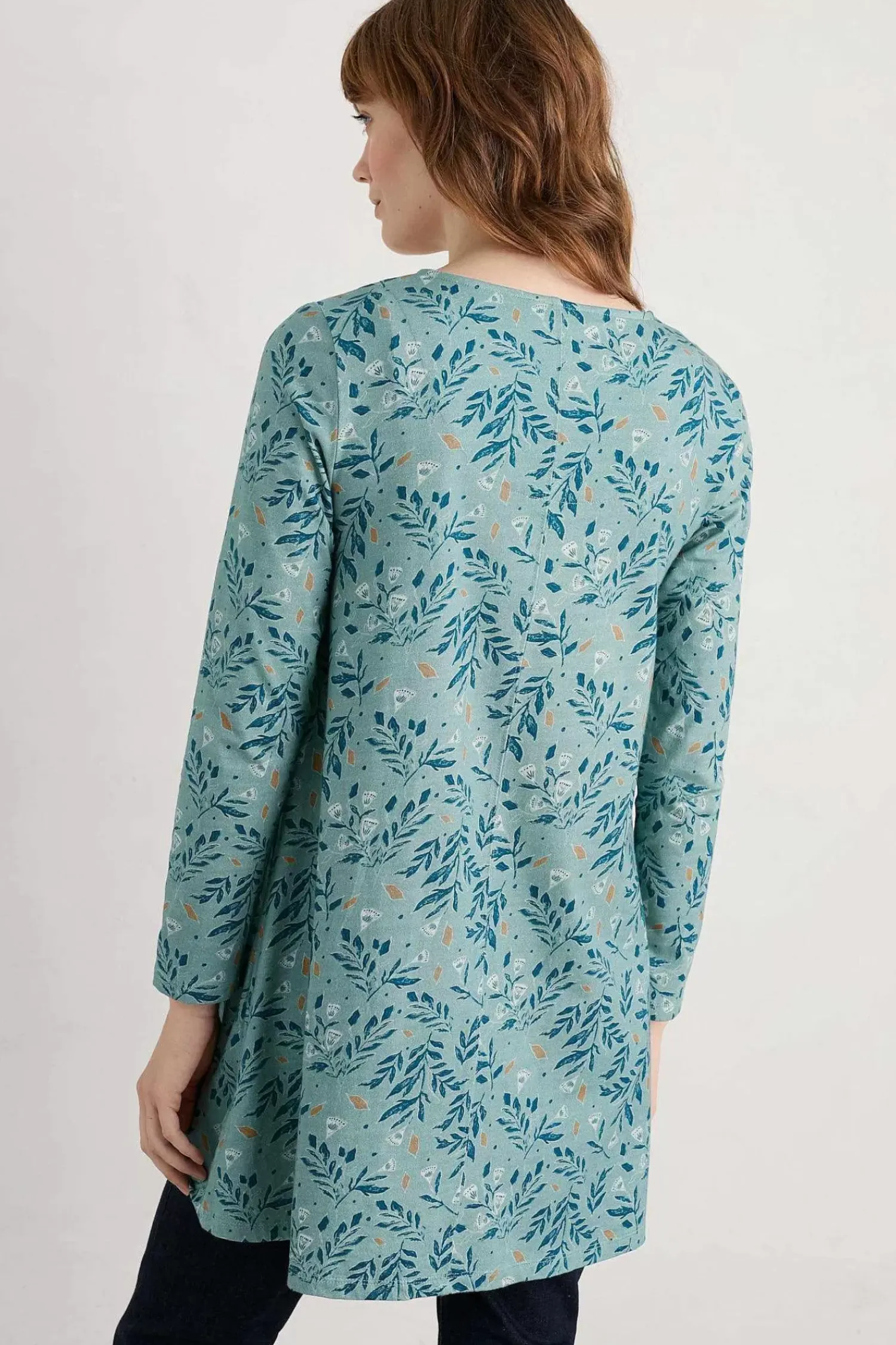 Tunics<Seasalt Cornwall Sea Cruise V-Neck Tunic (Gots) Glazed Foliage Sea Holly