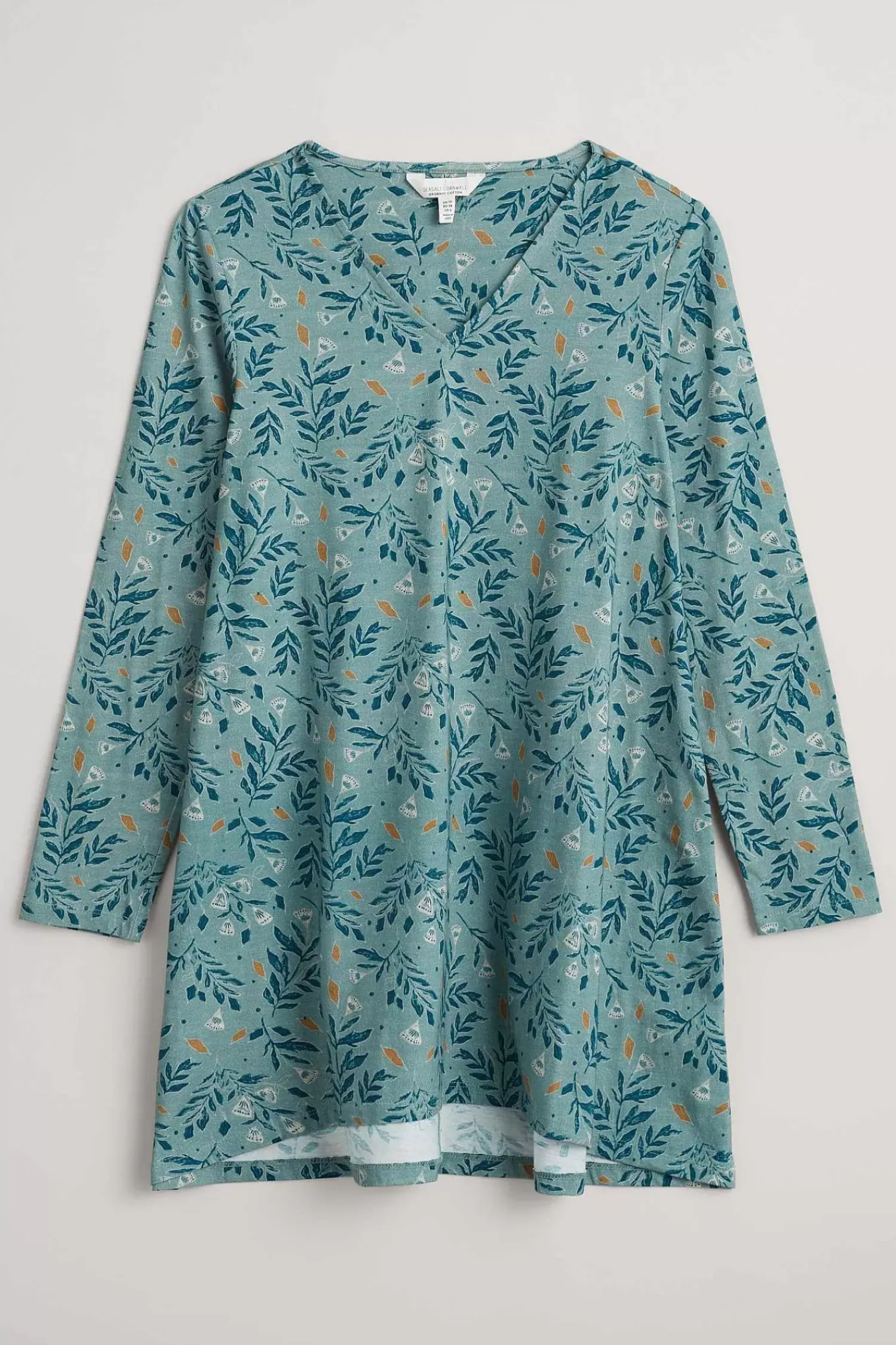 Tunics<Seasalt Cornwall Sea Cruise V-Neck Tunic (Gots) Glazed Foliage Sea Holly