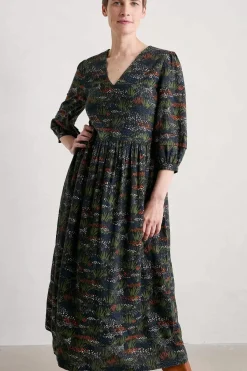 Dresses<Seasalt Cornwall Sea Line Midi Dress Moor Meadow Onyx