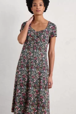 Dresses<Seasalt Cornwall Secret Cove Empire Line Midi Dress Campion Field Maritime