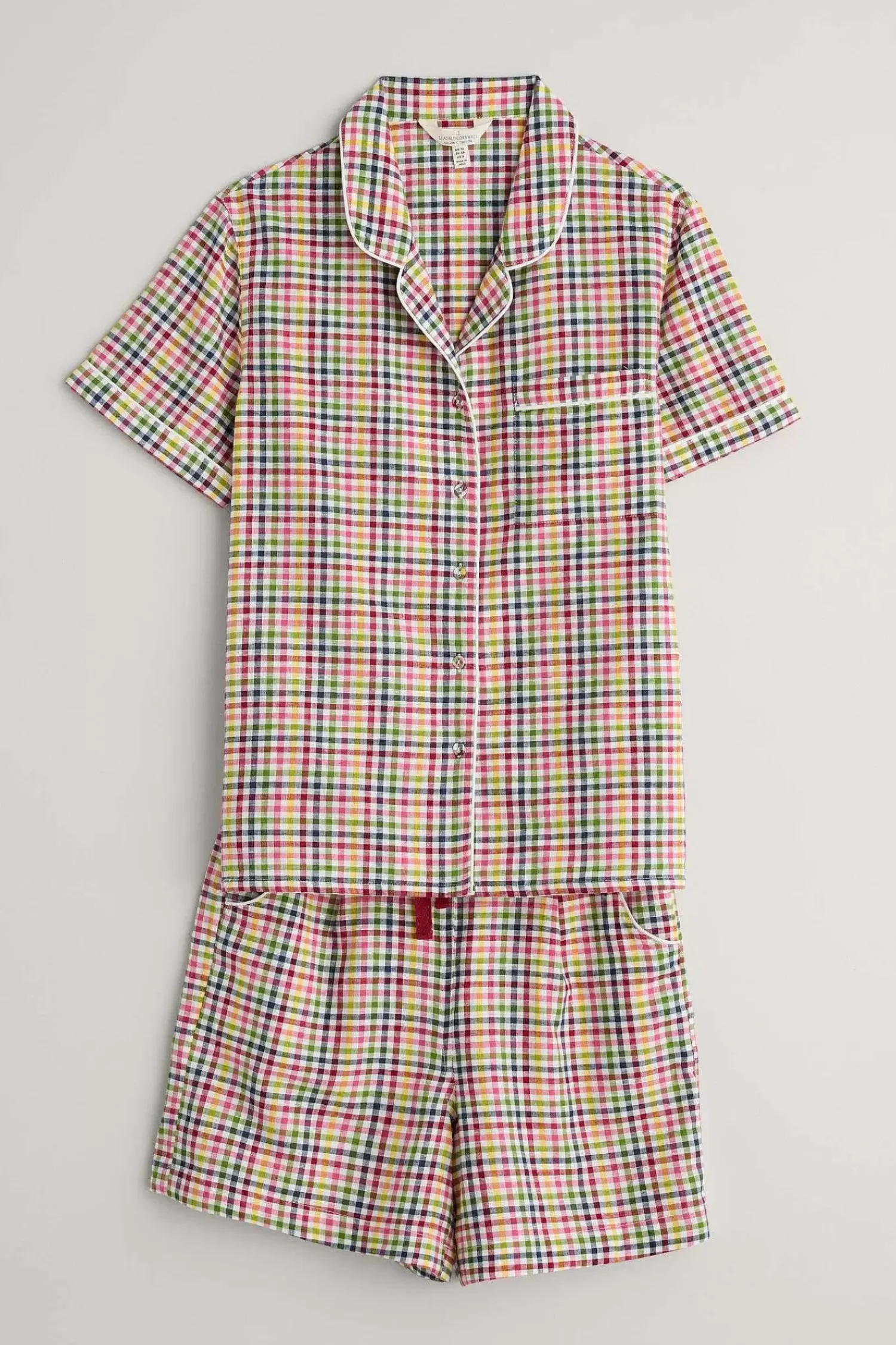 Nightwear<Seasalt Cornwall Senara Checked Summer Pyjamas Quartz Mini Pebble Multi