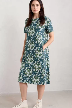 Dresses<Seasalt Cornwall Short-Sleeved Pipers Dress Thrift Bouquet Light Squid