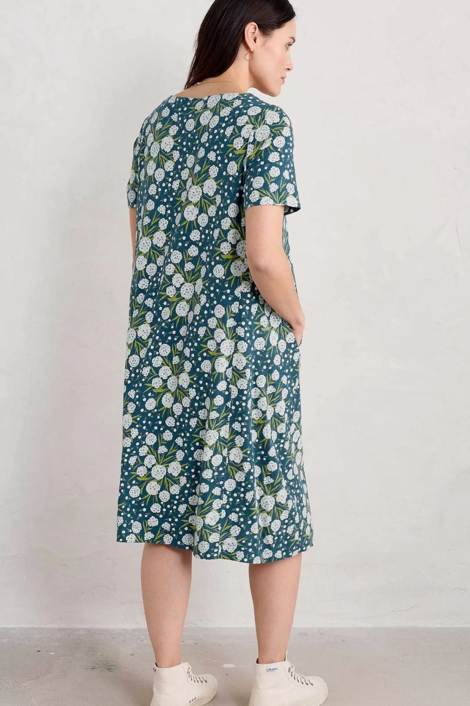 Dresses<Seasalt Cornwall Short-Sleeved Pipers Dress Thrift Bouquet Light Squid