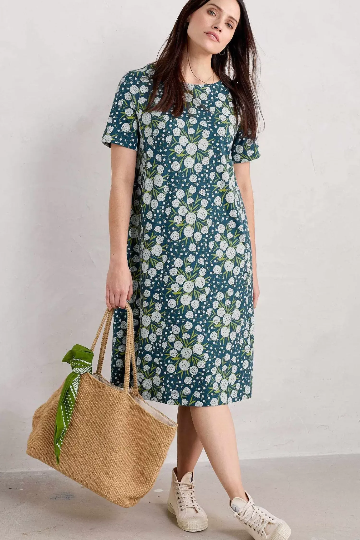 Dresses<Seasalt Cornwall Short-Sleeved Pipers Dress Thrift Bouquet Light Squid