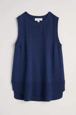 Knitwear<Seasalt Cornwall Smallcombe Organic Cotton Knitted Vest (Gots) Marine