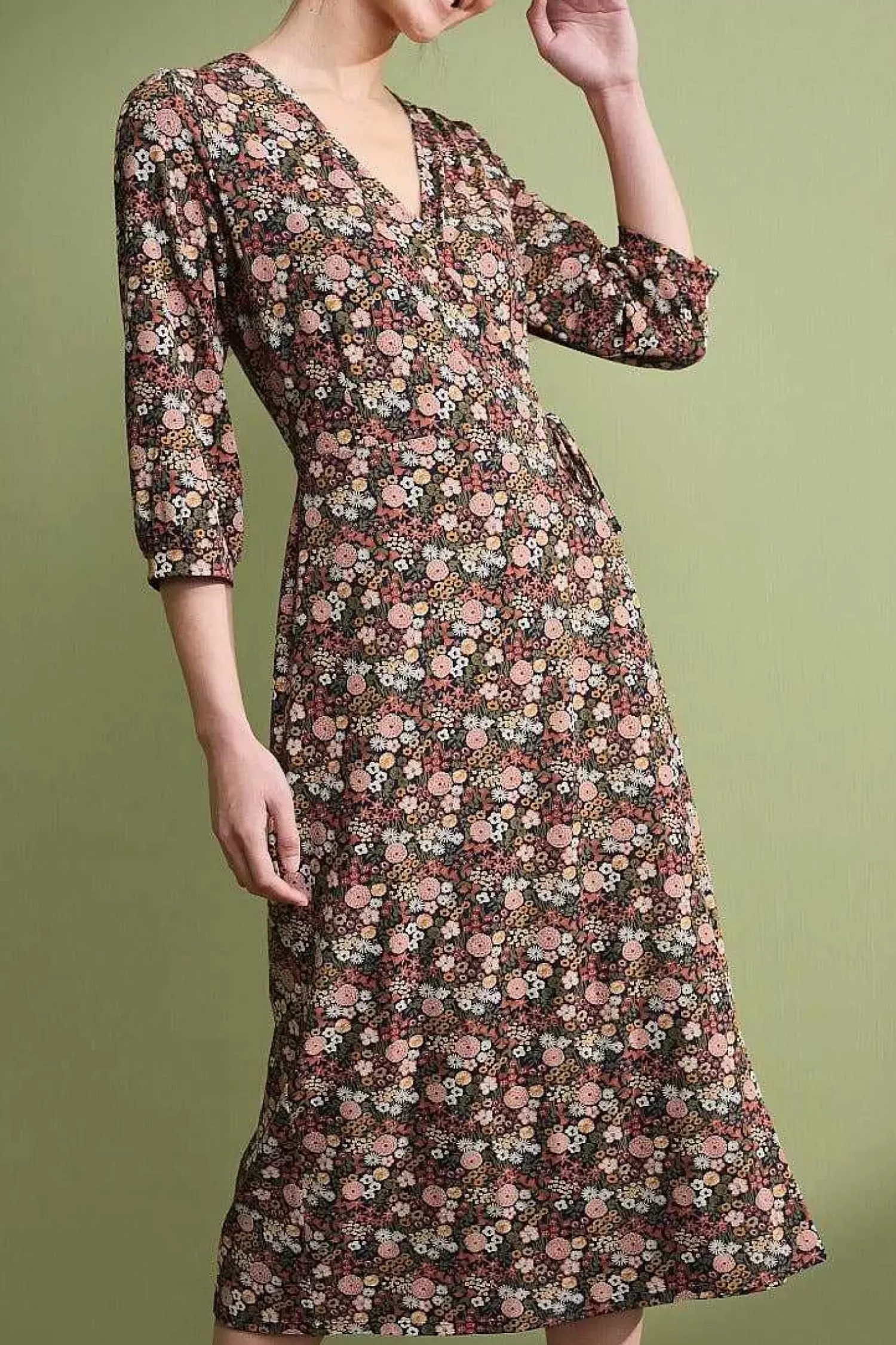 Dresses<Seasalt Cornwall Sowena Jersey Wrap Dress Companion Border Terracotta
