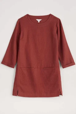 Tunics<Seasalt Cornwall St Agnes Clay Ramie-Blend Tunic Burgundy