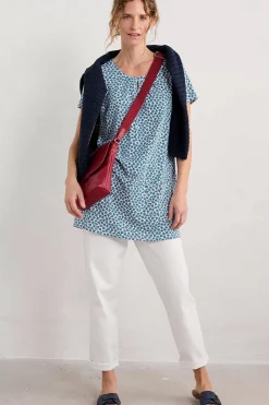 Tunics<Seasalt Cornwall Star Dance Short Sleeve Tunic Seaweed Frond Chalk