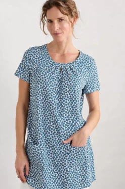 Tunics<Seasalt Cornwall Star Dance Short Sleeve Tunic Seaweed Frond Chalk