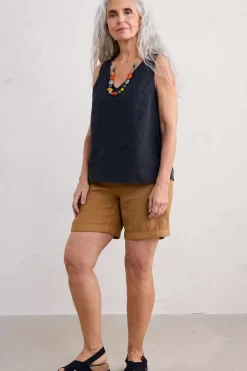 Tops<Seasalt Cornwall Sunlit Seagrass Linen Vest Maritime