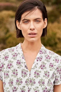 Dresses<Seasalt Cornwall Top Terrace Fit-And-Flare Dress Ink Stamp Floral Chalk