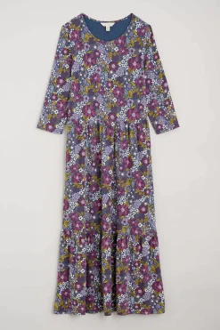 Dresses<Seasalt Cornwall Tor View Jersey Dress Dense Floral Squall